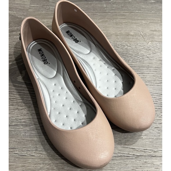 Monobo Shoes - Monobo Flats Women's 9 Nude Color Ballet Flats‎ Round Toe Comfort Slip-On Shoes